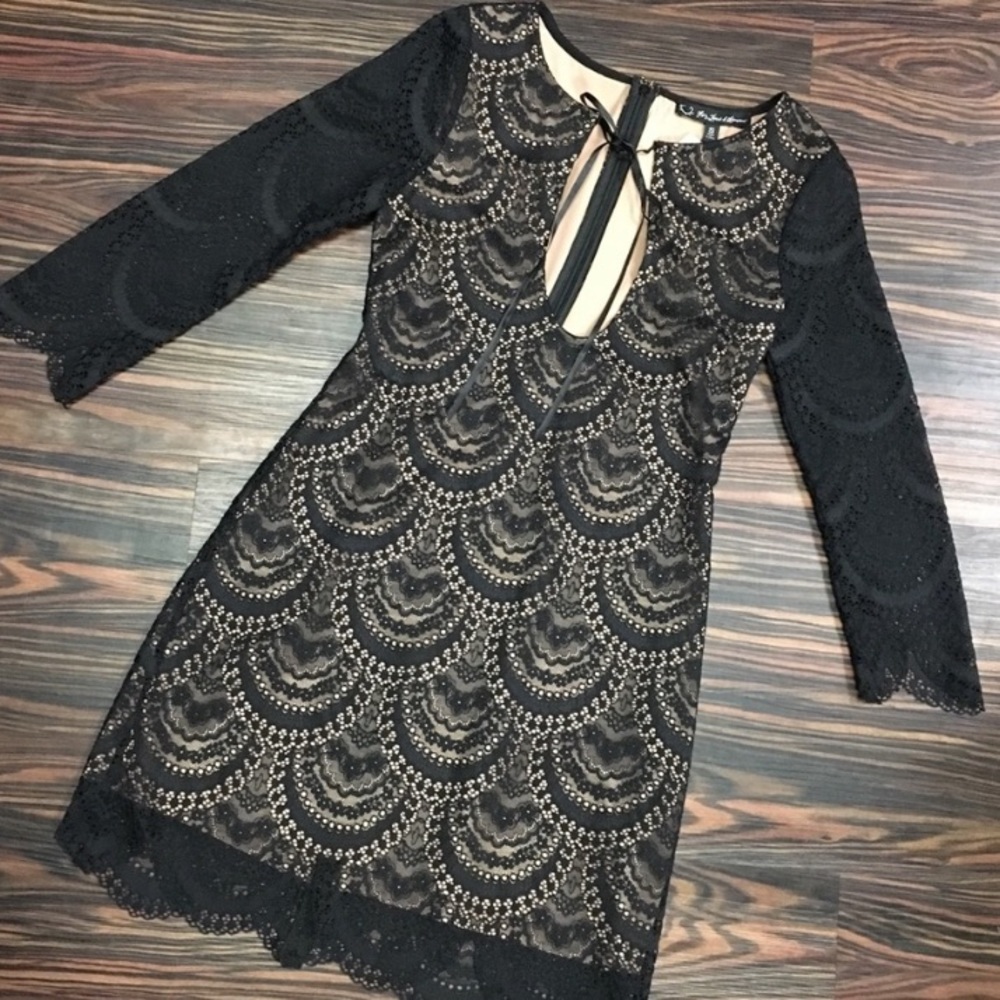 For Love and Lemons Black Lace Dress ROSALITA